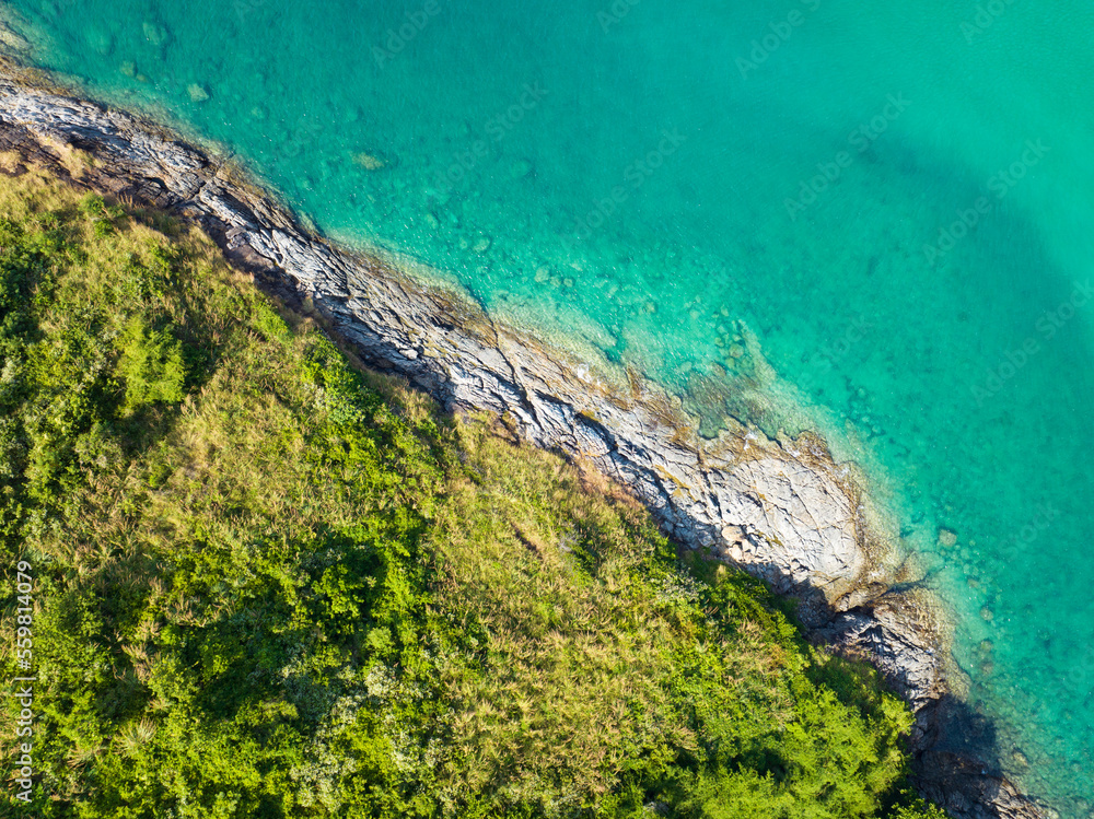 海滨海洋背景，美丽的自然令人惊叹的海滨景色背景