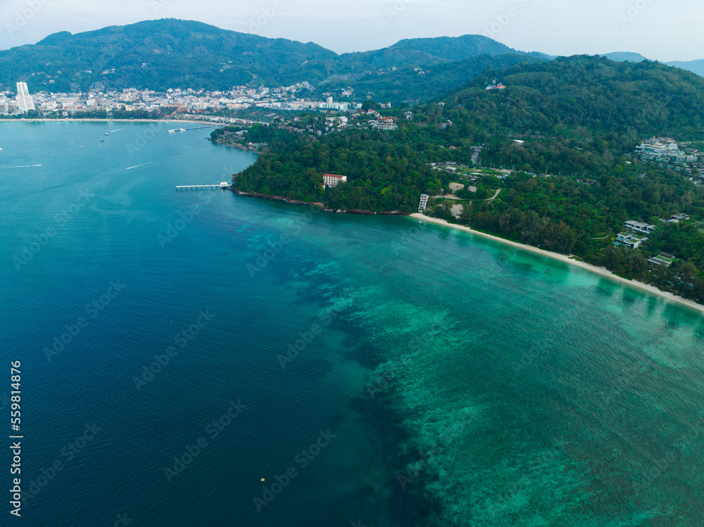 海面海洋背景，美丽的海岛自然景观，令人惊叹的海岸景观ba