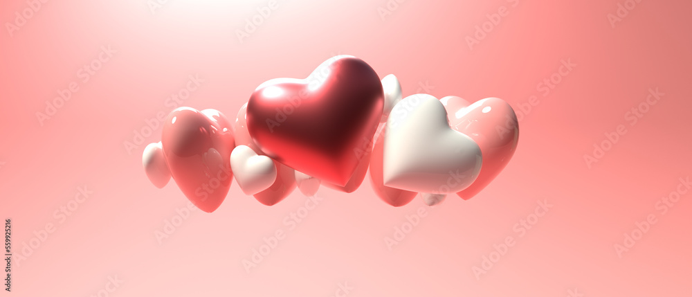 Hearts - Appreciation and love theme - 3D render