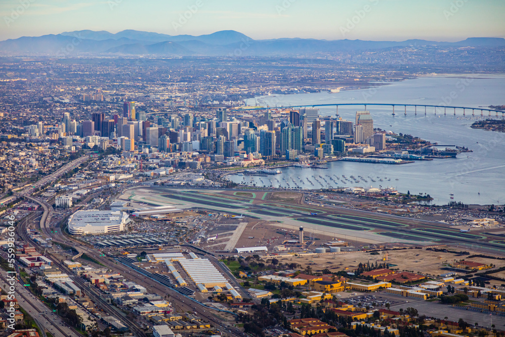 Downtown San Diego Intentional Airport Cityscape Backdrop