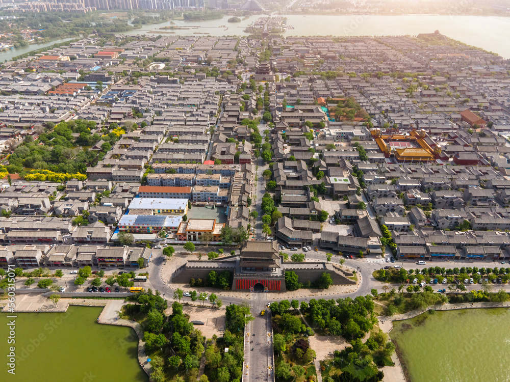 Shandong Liaocheng, an empty panorama in the ancient city of Dongchang