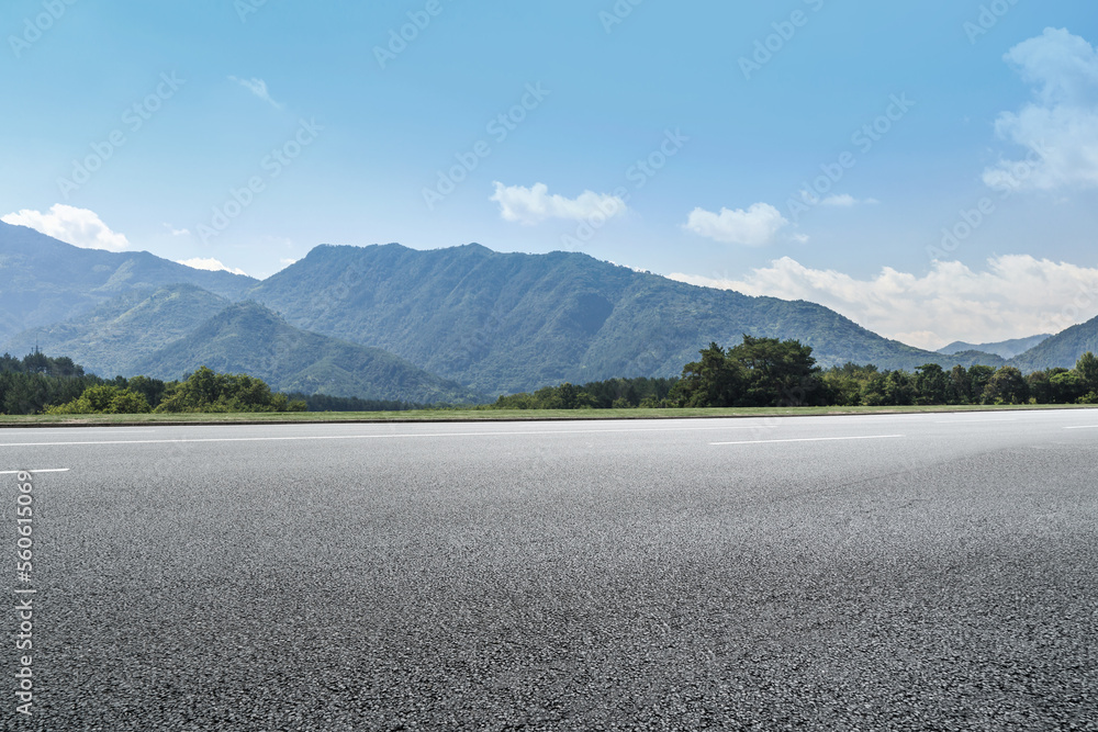 Road ground and outdoor natural scenery