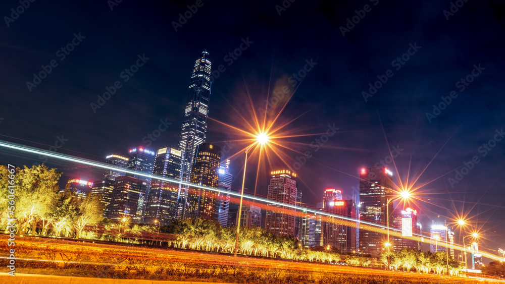 Shenzhen city night scene writing