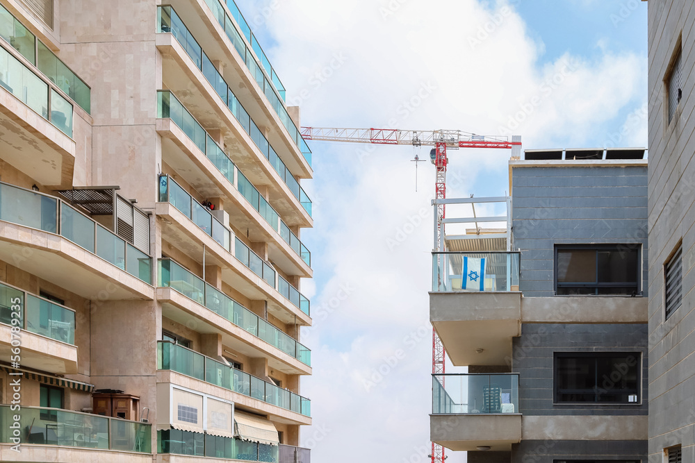 View of unfinished buildings in modern city