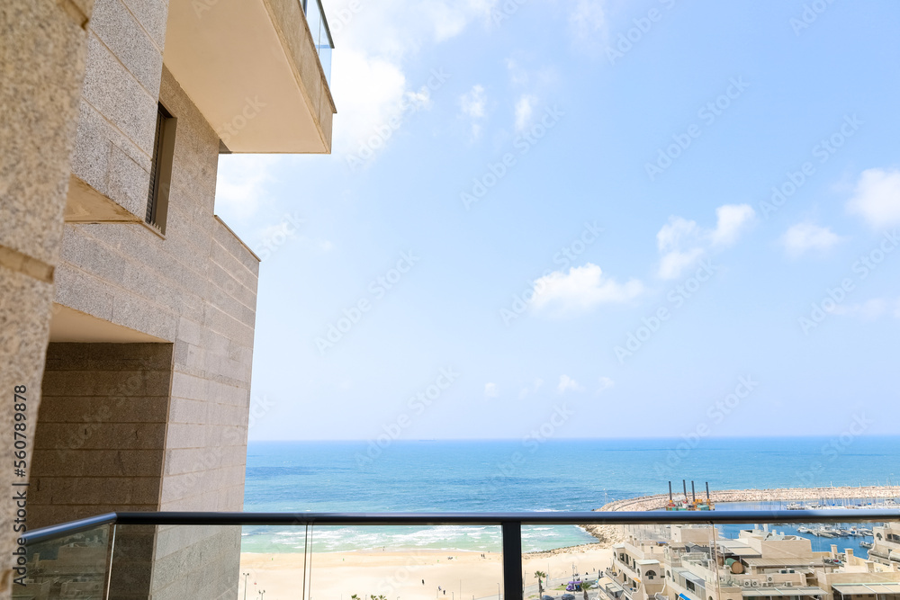 Beautiful sea and beach, view from balcony