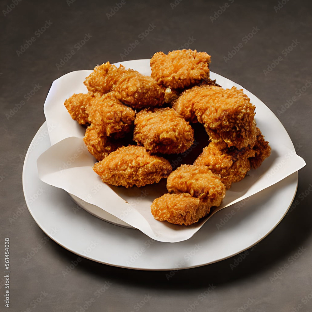 Delicious hot and crispy fried chicken meat.