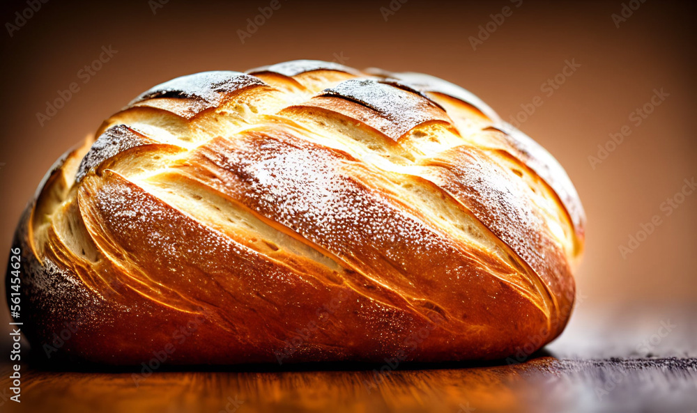 Oven - traditional fresh hot cooked bread. Bread close shooting.