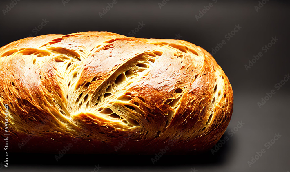 Oven - traditional fresh hot cooked bread. Bread close shooting.