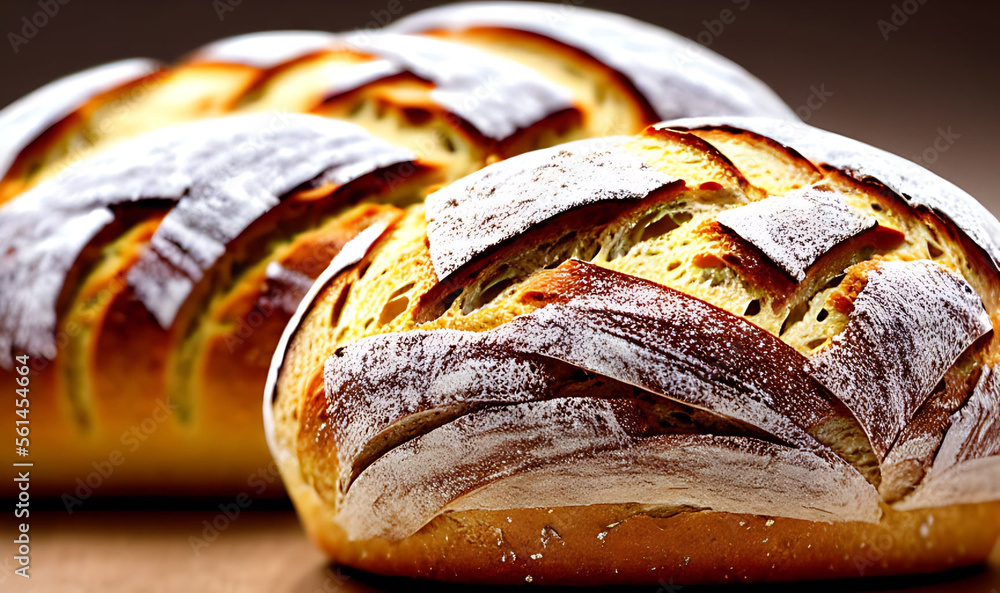 Oven - traditional fresh hot cooked bread. Bread close shooting.