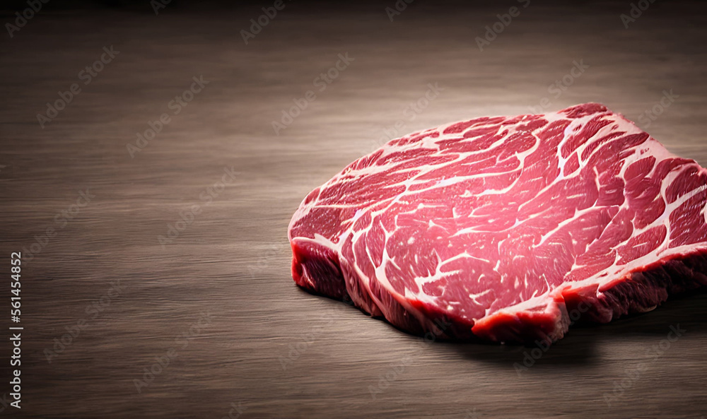 Steak. Gourmet fresh delicious juicy steak. Selected focus, in Poster format.