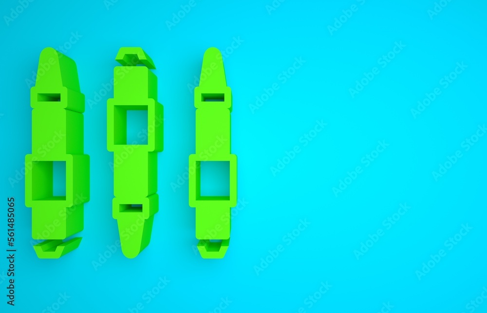 Green Marker pen icon isolated on blue background. Felt-tip pen. Minimalism concept. 3D render illus