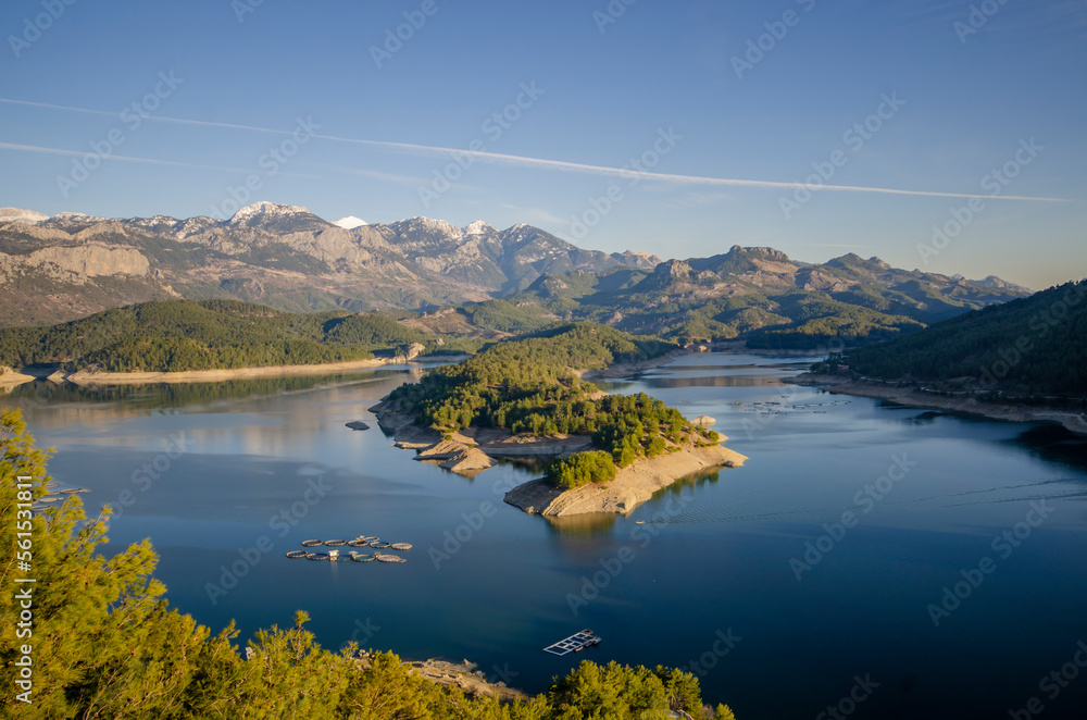 lake and mountains