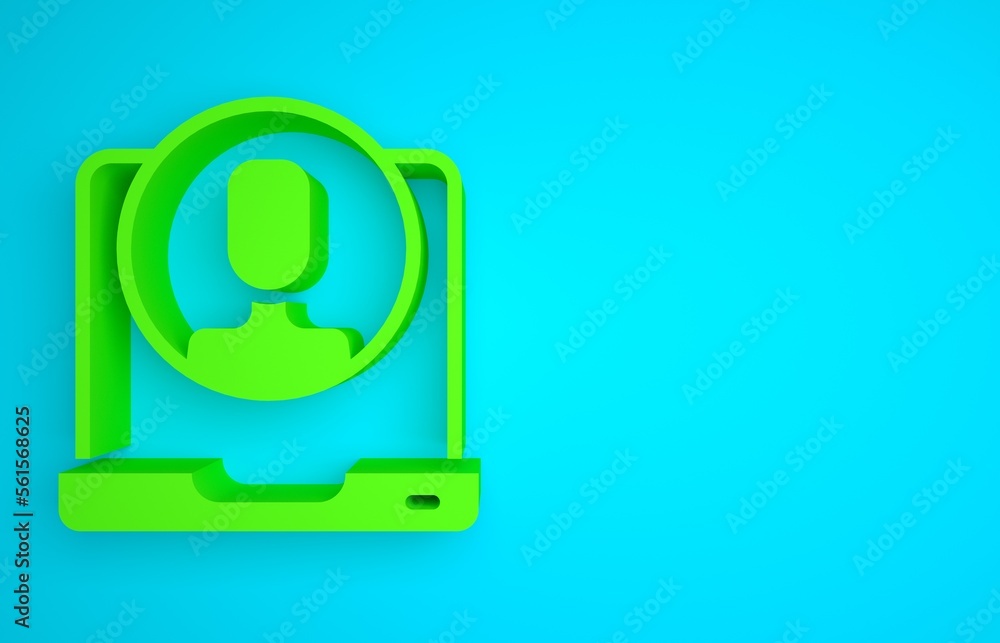 Green Telephone 24 hours support icon isolated on blue background. All-day customer support call-cen