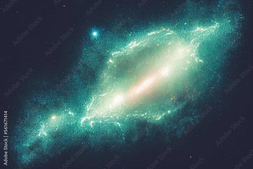 Splendid scenic outer space vibrant color starry galaxy universe in bizarre and fantasy cosmical lig