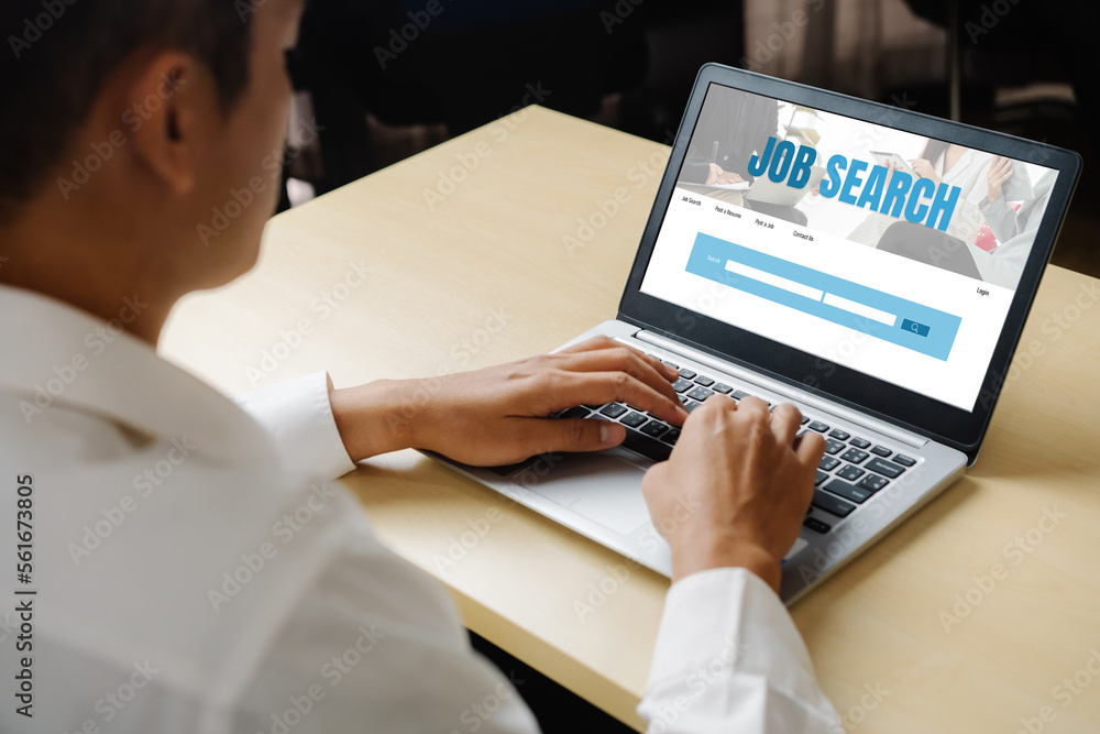 Online job search on modish website for worker to search for job opportunities on the recruitment in