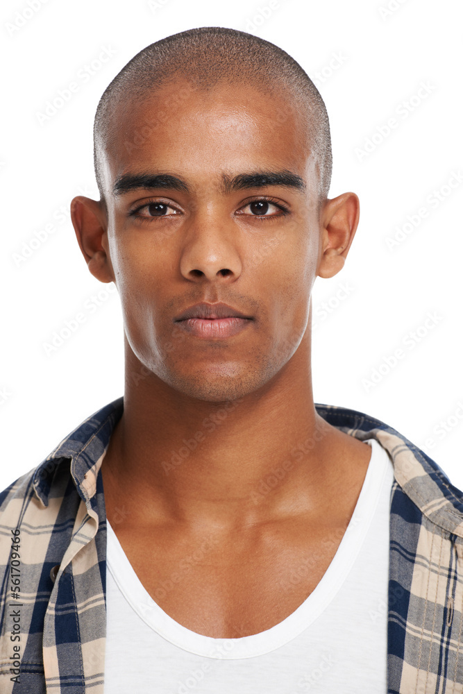 Natural, handsome and portrait of a man in a studio with clean, glowing and healthy skin. Confident,