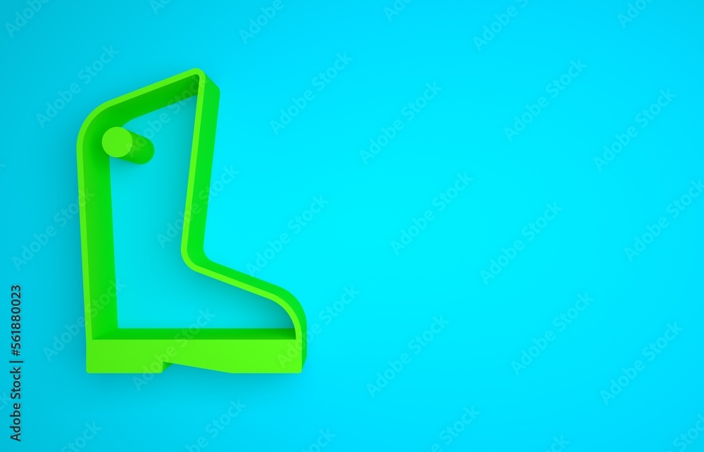 Green Rubber gloves icon isolated on blue background. Latex hand protection sign. Housework cleaning