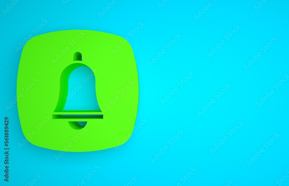 Green Emergency mobile phone call to hospital icon isolated on blue background. Minimalism concept. 