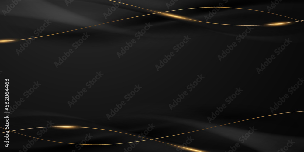 Abstract modern design black background with luxury golden elements vector illustration.