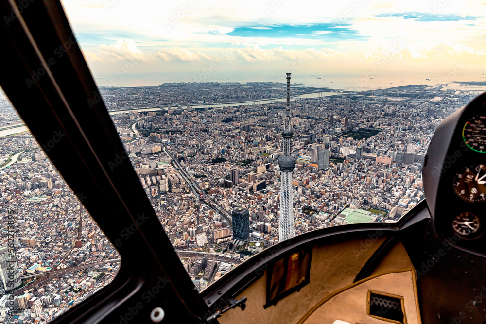 Aerial view of Tokyo from a helicopter