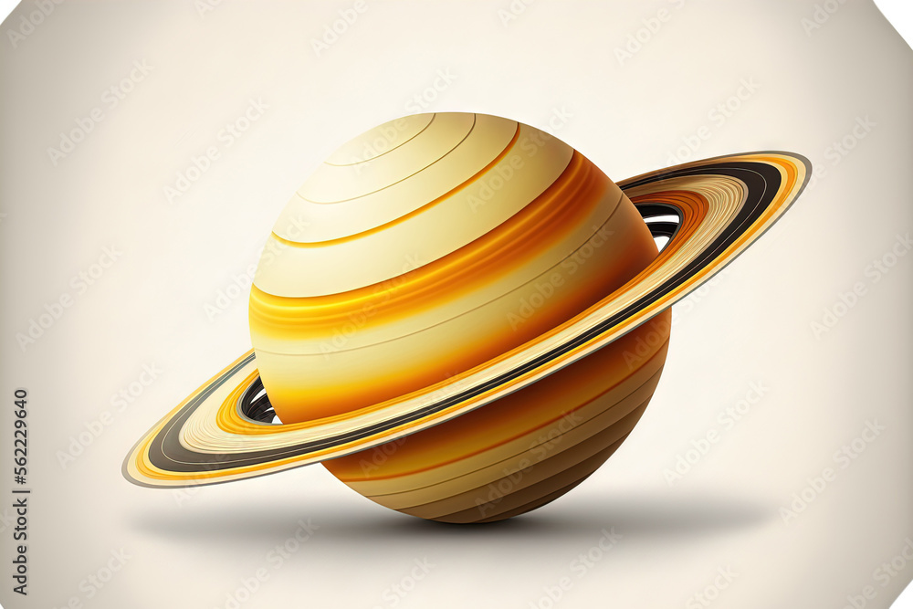 Planet Saturn isolated against a white background. This images components were provided by NASA. Ge