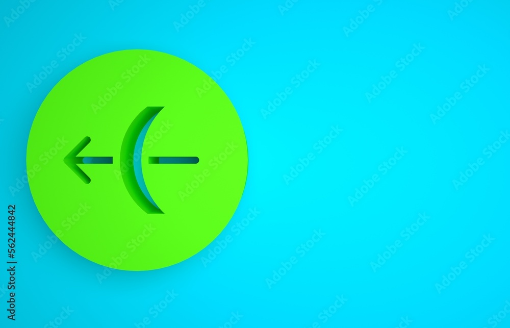 Green Sagittarius zodiac sign icon isolated on blue background. Astrological horoscope collection. M