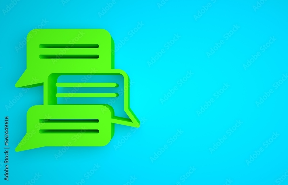 Green Online psychological counseling distance icon isolated on blue background. Psychotherapy, psyc