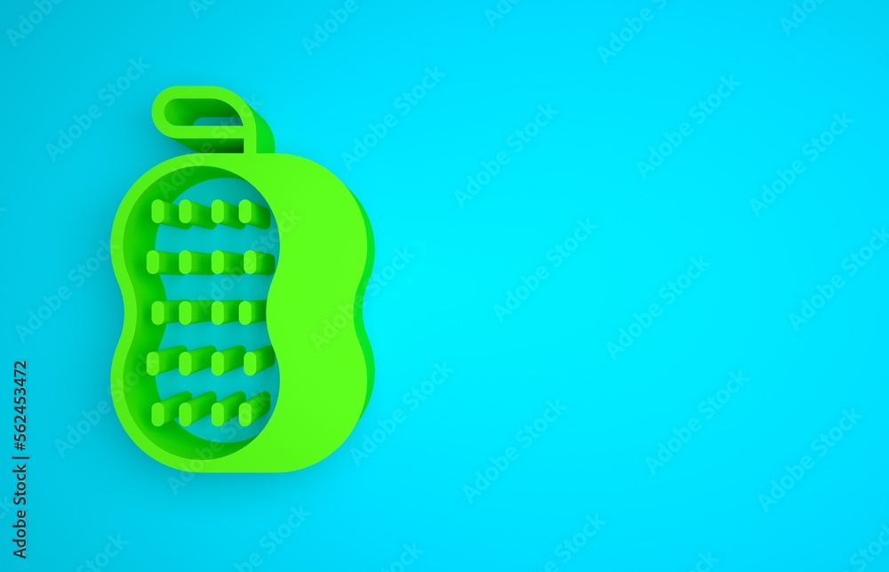 Green Washcloth icon isolated on blue background. Bath house sauna washcloth sign. Item for pleasure