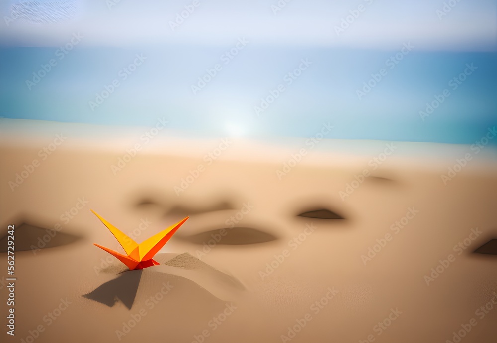 Generative AI,close-up of flower on beach