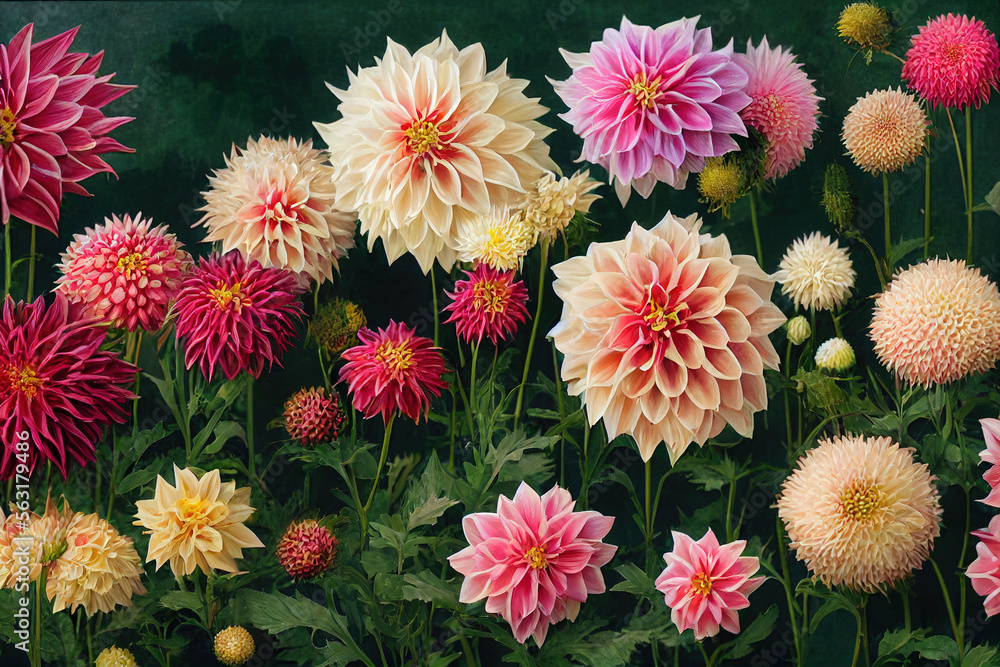 Dahlia flower banquet beautiful spectacular flower arrangement for background of wedding dinner love