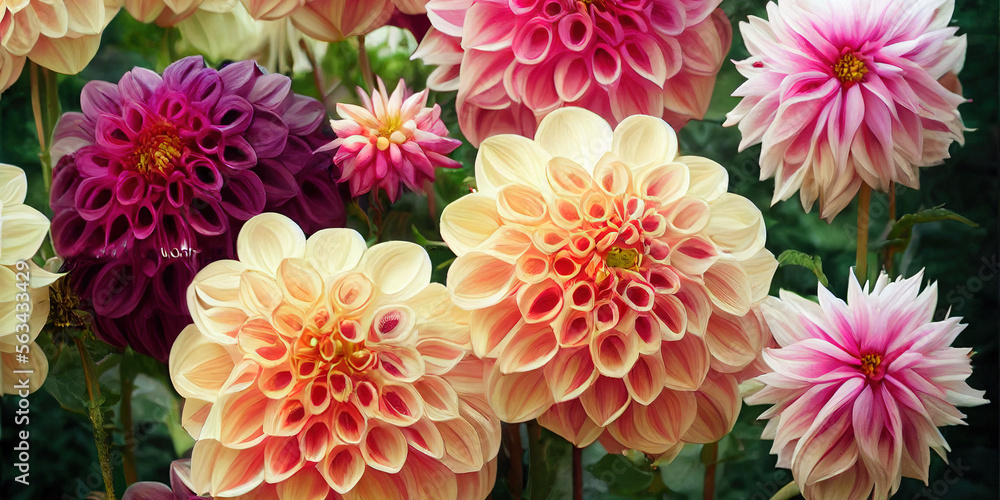 Dahlia flower banquet beautiful spectacular flower arrangement for background of wedding dinner love