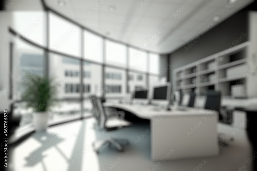 Blur background of modern office interior design . Contemporary workspace for creative business