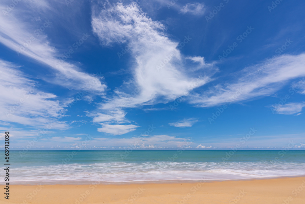 Beautiful Beach Sea in summer season, Amazing sea ocean sky background