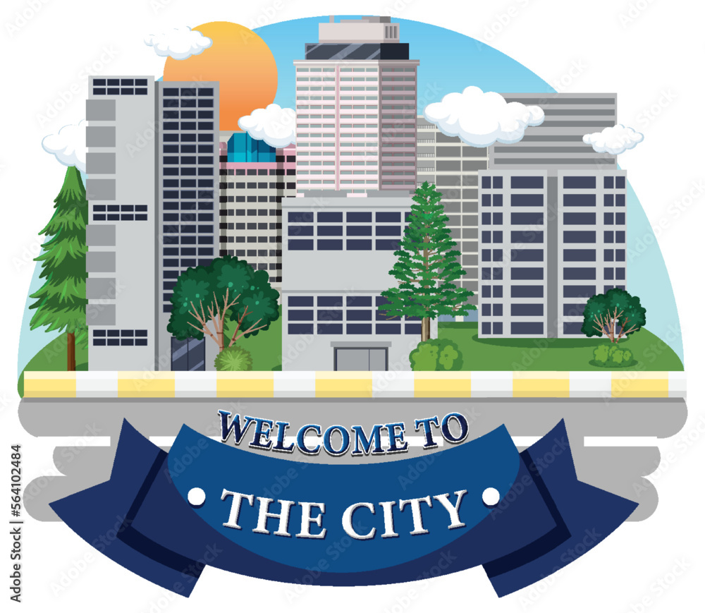 Welcome to the city vector