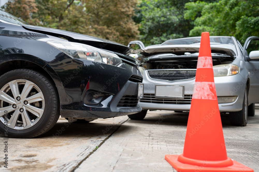 Two Cars Crash Accident on the Road