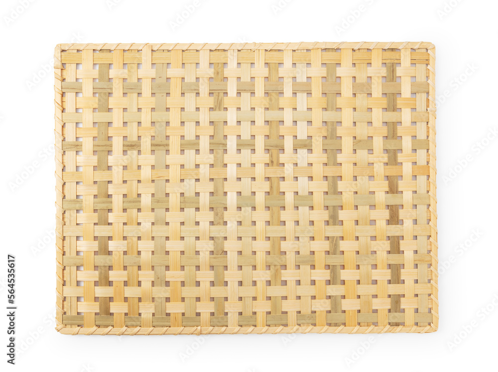 Luncheon mat made of bamboo on a white background.