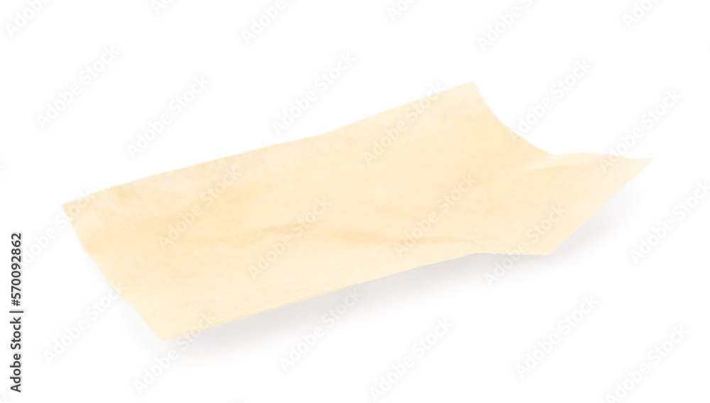 Sheet of baking paper isolated on white background