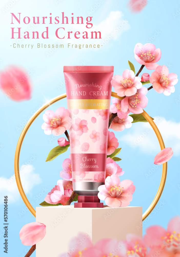 Cherry blossom hand cream ad