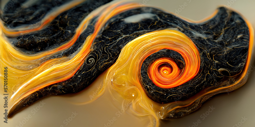 Sedate abstract marco luxurious black and gold solid turbulence wave. Swirled oil alcohol ink in mar