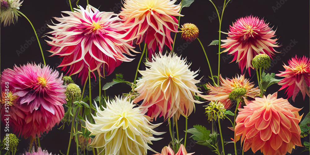 Dahlia flower banquet beautiful spectacular flower arrangement for background of wedding dinner love