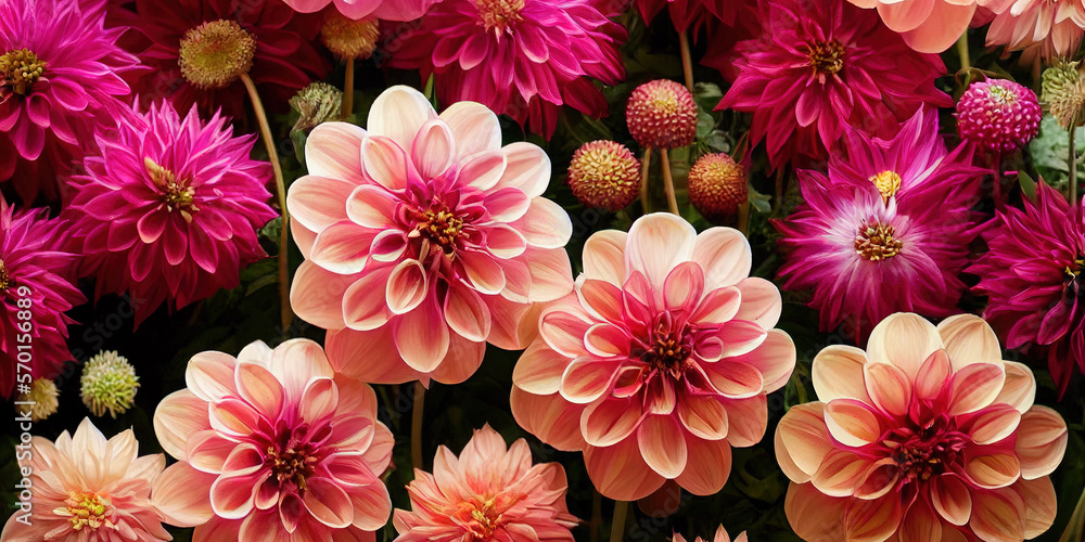 Dahlia flower banquet beautiful spectacular flower arrangement for background of wedding dinner love