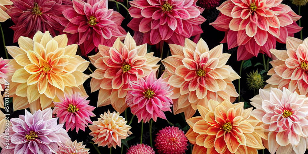 Dahlia flower banquet beautiful spectacular flower arrangement for background of wedding dinner love