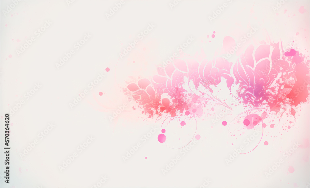 Abstract watercolor art background with pink flowers in style of watercolor paints design. Peculiar 