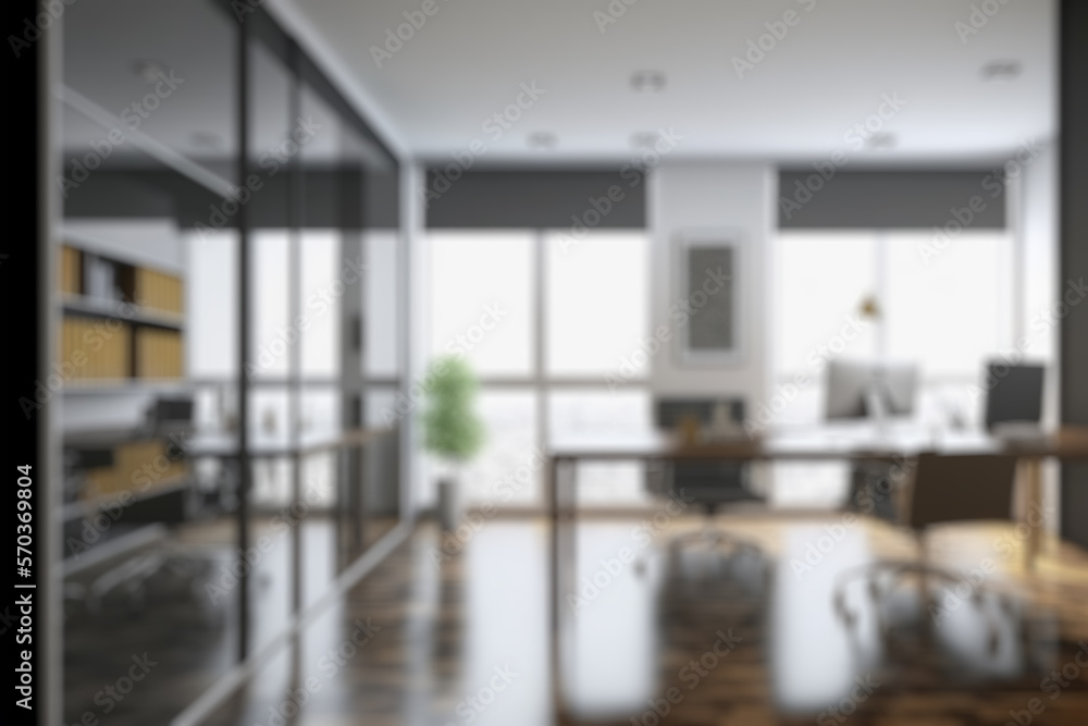 Blur background of modern office interior design . Contemporary workspace for creative business