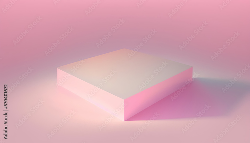 Generative AI, Beautiful gradient scene landscape with light pink color, horizontal wallpaper. Abstr