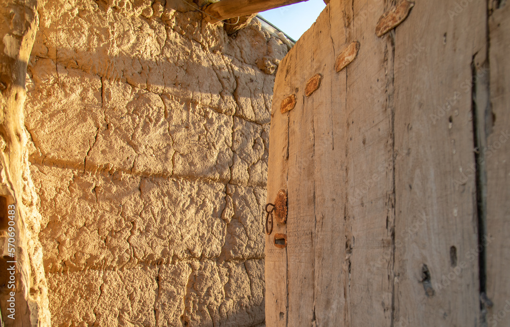 wall of old mud in asir region, Saudi Arabia