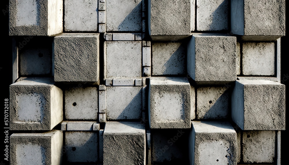  a bunch of cement blocks stacked together in a pattern with a black background and a black backgrou