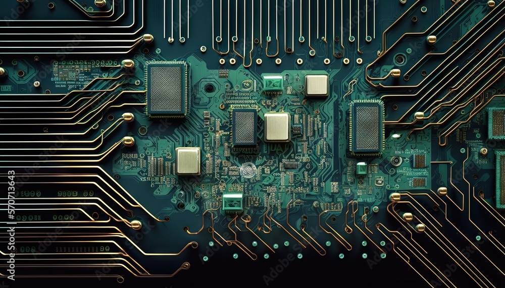  a close up of a computer board with many different electronic components on its side and a few sma