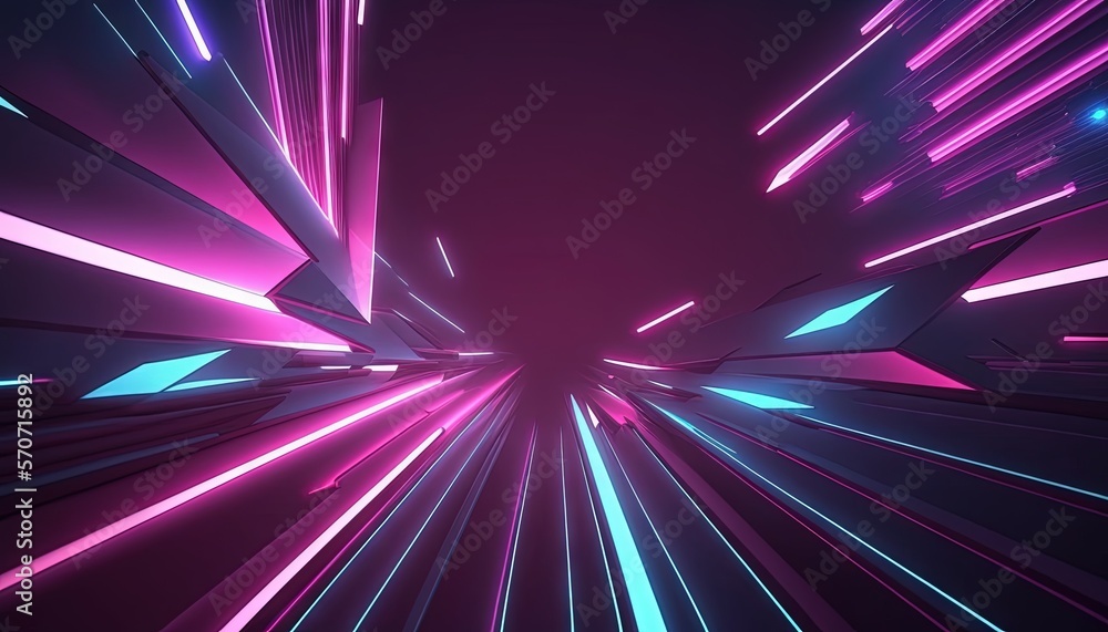  an abstract image of neon lights in a dark room with a black background and a black background with