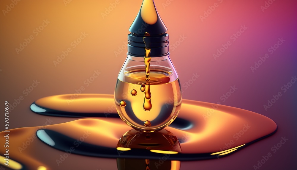  a drop of liquid is being poured into a glass jar with liquid on it and a drop of liquid on the gro